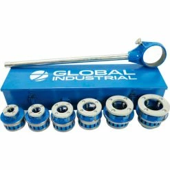 Global Industrial Manual Ratcheting Threader Set, 1/2" - 2" Capacity