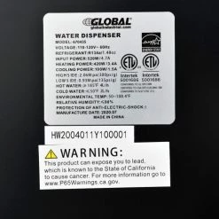 Global Industrial® Tri-Temp Non-Filtered Water Dispenser, Black With Stainless -Pumps Sales 670435 13