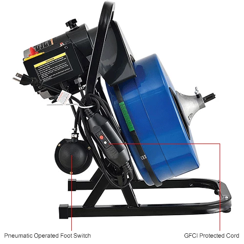 Global Industrial Drain Cleaner For 2-4" Pipe, 220 RPM, 75' Cable 9 Global Industrial Drain Cleaner For 2-4" Pipe, 220 RPM, 75' Cable - Image 7