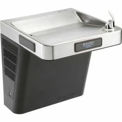 Refrigerated Drinking Fountain, Filtered, Graphite/Stainless Steel, by Global Industrial
