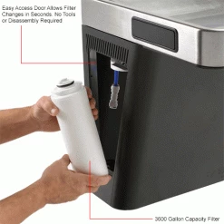 Refrigerated Drinking Fountain, Filtered, Graphite/Stainless Steel, by Global Industrial™ -Pumps Sales 761217IN 3wco