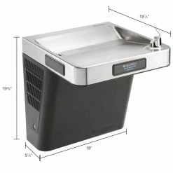 Refrigerated Drinking Fountain, Filtered, Graphite/Stainless Steel, by Global Industrial™ -Pumps Sales 761217IN dim