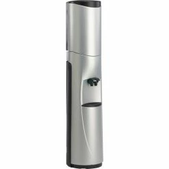 Aquaverve Pacifik Model Commercial Room Temp/Cold Bottled Water Cooler - Silver W/ Black Trim