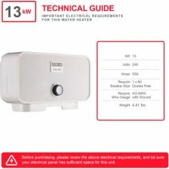 Atmor 800 240V 13 kW 2.25 GPM Point Of Use Tankless Electric Water Heater 20 Atmor 800 240V 13 kW 2.25 GPM Point Of Use Tankless Electric Water Heater -Pumps Sales AT 800 13 3