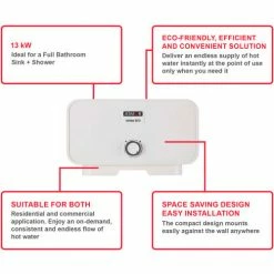 Atmor 800 240V 13 kW 2.25 GPM Point Of Use Tankless Electric Water Heater 23 Atmor 800 240V 13 kW 2.25 GPM Point Of Use Tankless Electric Water Heater -Pumps Sales AT 800 13 5