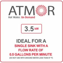 Atmor 800 120V 3.5 kW 0.5 GPM Point Of Use Tankless Electric Water Heater -Pumps Sales AT 800 35 1