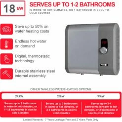 Atmor 912 240V 18 kW 3.73 GPM Tankless Electric Water Heater -Pumps Sales AT 912 18TP 3