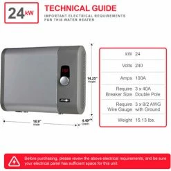 Atmor 912 240V 24 kW 4.65 GPM Tankless Electric Water Heater 19 Atmor 912 240V 24 kW 4.65 GPM Tankless Electric Water Heater -Pumps Sales AT 912 24TP 2