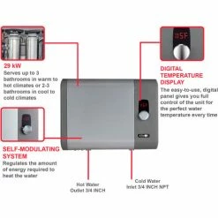 Atmor 912 240V 29 kW 5.4 GPM Tankless Electric Water Heater 23 Atmor 912 240V 29 kW 5.4 GPM Tankless Electric Water Heater -Pumps Sales AT 912 29TP 6