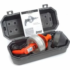 General Wire SV-B-WC Super-Vee Drain Cleaning Machine includes 2 Cables/Cutter Set & Case -Pumps Sales B213898 02 1