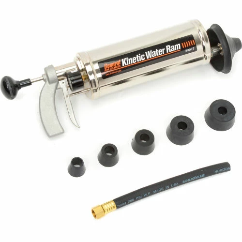 General Wire KR-A-WC Kinetic Water Ram w/ 4" Cone, (5) Plugs, Caulking Hose & Carrying Case 3 General Wire KR-A-WC Kinetic Water Ram w/ 4" Cone, (5) Plugs, Caulking Hose & Carrying Case