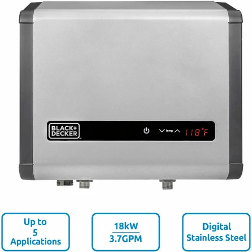 Black+Decker 18 kW 3.7 GPM Electric Tankless Water Heater 3 Black+Decker 18 kW 3.7 GPM Electric Tankless Water Heater