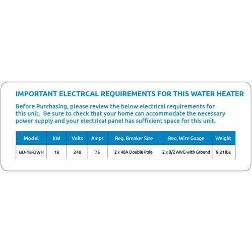 Black+Decker 18 kW 3.7 GPM Electric Tankless Water Heater 5 Black+Decker 18 kW 3.7 GPM Electric Tankless Water Heater - Image 3