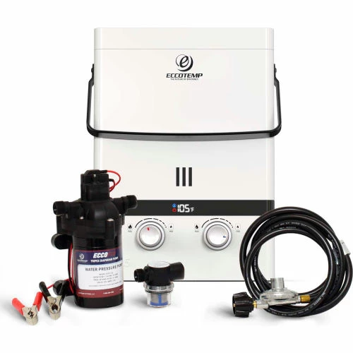 Eccotemp Luxé Outdoor Portable Tankless Water Heater, EccoFlo Diaphragm, Strainer,1.5 GPM, 12V Pump 3 Eccotemp Luxé Outdoor Portable Tankless Water Heater, EccoFlo Diaphragm, Strainer,1.5 GPM, 12V Pump