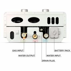 Eccotemp Luxé Outdoor Portable Tankless Water Heater, EccoFlo Diaphragm, Strainer,1.85 GPM, 12V Pump -Pumps Sales EL7 PS 9