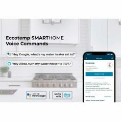 Eccotemp SmartHome Mini Tank Water Heater with Voice Commands, 4.0 Gallon, 120V 27 Eccotemp SmartHome Mini Tank Water Heater with Voice Commands, 4.0 Gallon, 120V -Pumps Sales ESH 4 0 10