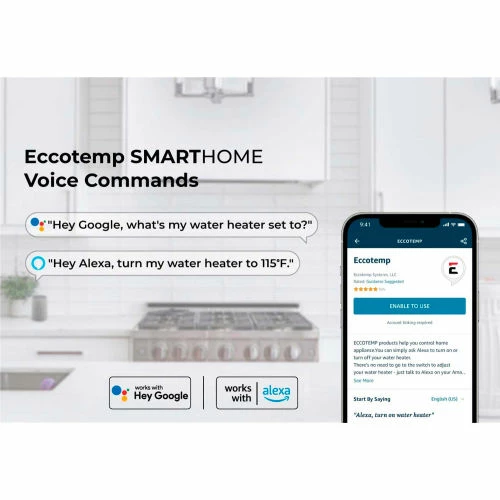 Eccotemp SmartHome Mini Tank Water Heater with Voice Commands, 4.0 Gallon, 120V 12 Eccotemp SmartHome Mini Tank Water Heater with Voice Commands, 4.0 Gallon, 120V - Image 10