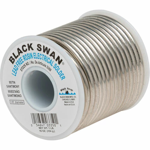 Black Swan Lead Free Rosin Electrical Solder, 1 lb - Pkg Qty 6 3 Black Swan Lead Free Rosin Electrical Solder, 1 lb - Pkg Qty 6